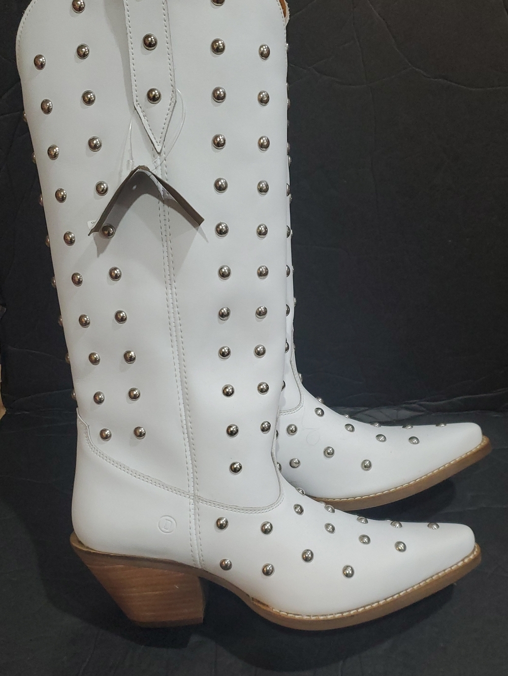 Dingo 1969 Broadway Bingo white silver Cowboy Boots size 10 brand new - Picture 2 of 15